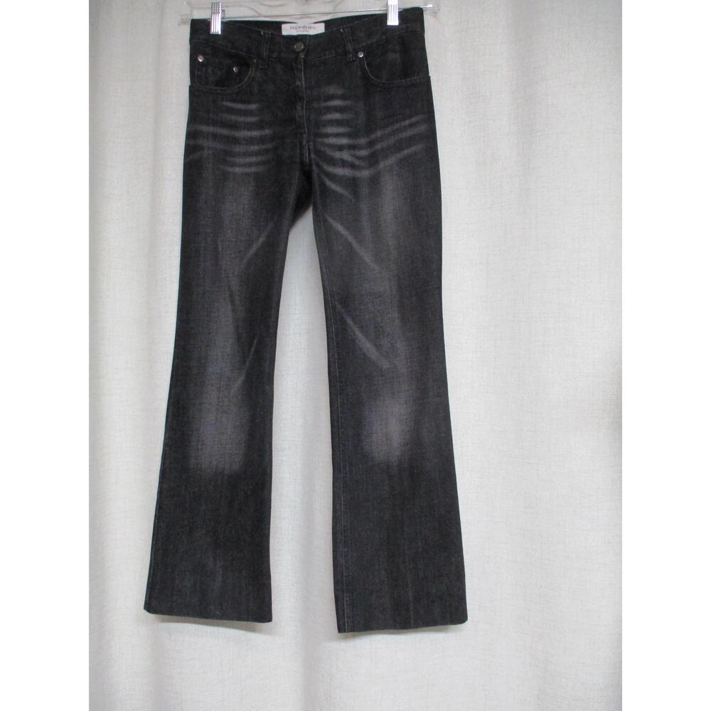 YVES SAINT LAURENT Washed Black Bootcut Flare Designer Jeans pants eu 36